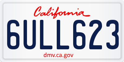CA license plate 6ULL623