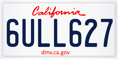 CA license plate 6ULL627