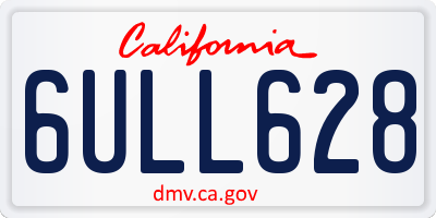 CA license plate 6ULL628
