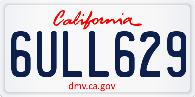 CA license plate 6ULL629