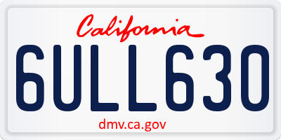 CA license plate 6ULL630