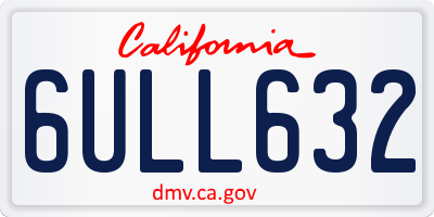 CA license plate 6ULL632