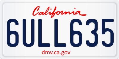 CA license plate 6ULL635