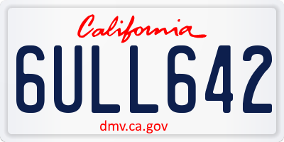 CA license plate 6ULL642