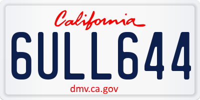 CA license plate 6ULL644