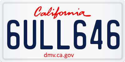 CA license plate 6ULL646