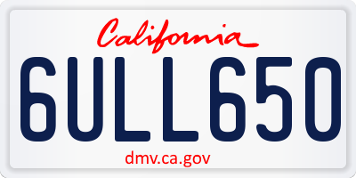 CA license plate 6ULL650