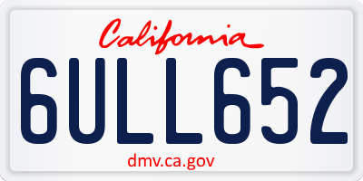 CA license plate 6ULL652