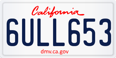 CA license plate 6ULL653