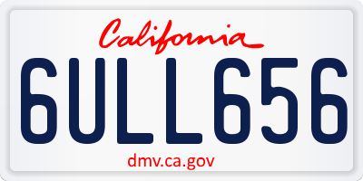 CA license plate 6ULL656