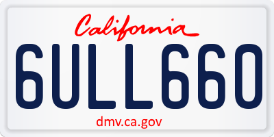 CA license plate 6ULL660