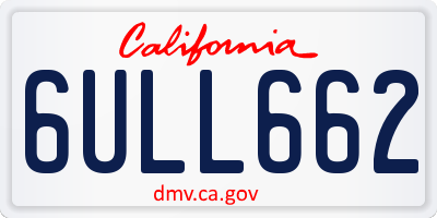 CA license plate 6ULL662