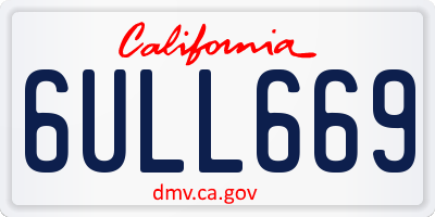 CA license plate 6ULL669