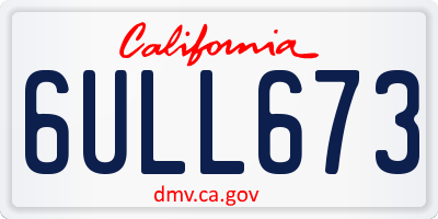 CA license plate 6ULL673