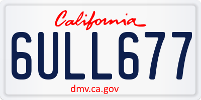CA license plate 6ULL677