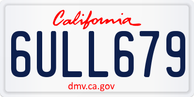 CA license plate 6ULL679