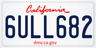 CA license plate 6ULL682