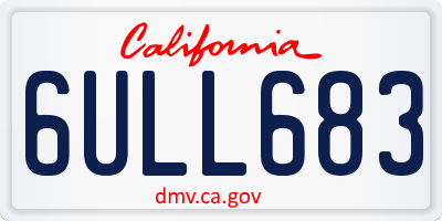 CA license plate 6ULL683