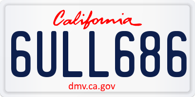 CA license plate 6ULL686