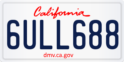 CA license plate 6ULL688
