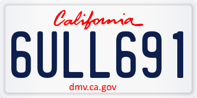 CA license plate 6ULL691