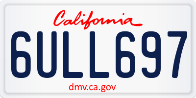 CA license plate 6ULL697
