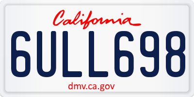 CA license plate 6ULL698