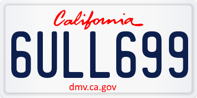 CA license plate 6ULL699