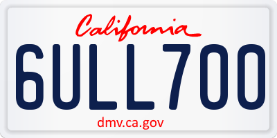 CA license plate 6ULL700