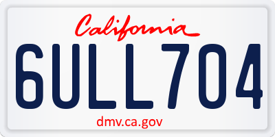 CA license plate 6ULL704