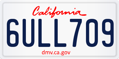 CA license plate 6ULL709