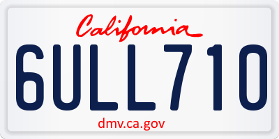 CA license plate 6ULL710