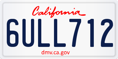 CA license plate 6ULL712