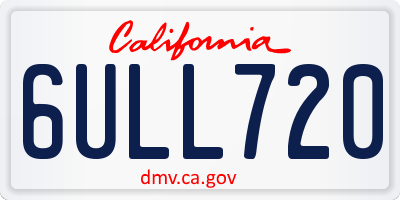 CA license plate 6ULL720