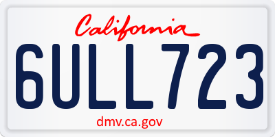CA license plate 6ULL723
