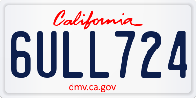 CA license plate 6ULL724