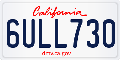 CA license plate 6ULL730