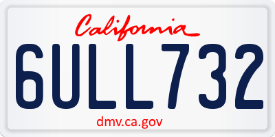 CA license plate 6ULL732