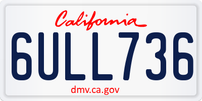 CA license plate 6ULL736