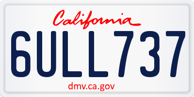 CA license plate 6ULL737