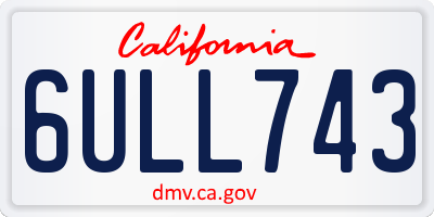 CA license plate 6ULL743