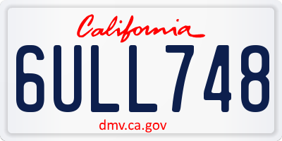 CA license plate 6ULL748