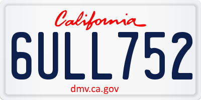 CA license plate 6ULL752