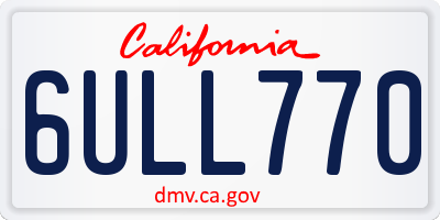 CA license plate 6ULL770