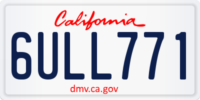 CA license plate 6ULL771
