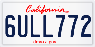 CA license plate 6ULL772