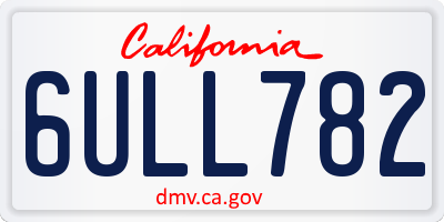 CA license plate 6ULL782
