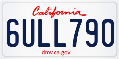 CA license plate 6ULL790