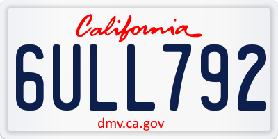 CA license plate 6ULL792