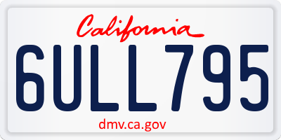 CA license plate 6ULL795